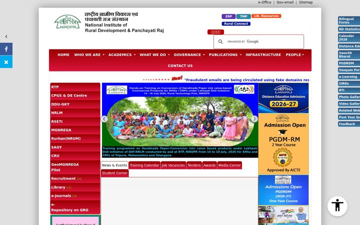 Screenshot of nirdpr.in