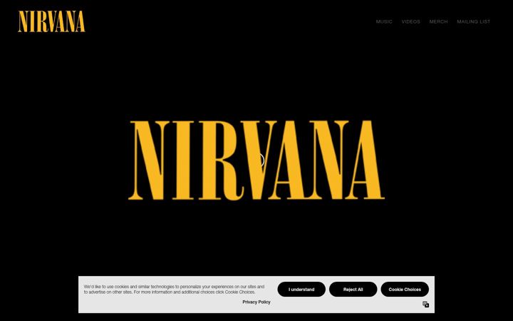Posnetek zaslona nirvana.com