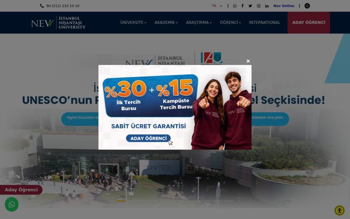 Ekrānuzņēmums no nisantasi.edu.tr