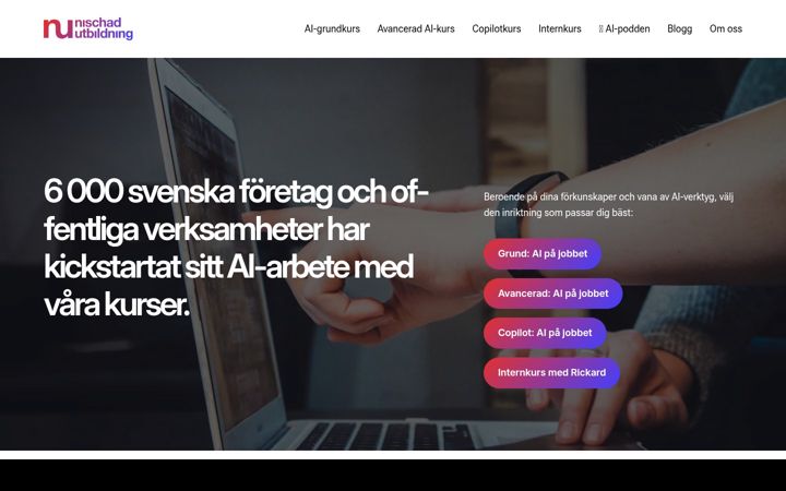 Skjermbilde av nischadutbildning.com