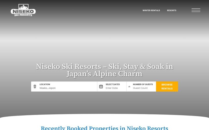 Screenshot of nisekoskiresorts.com