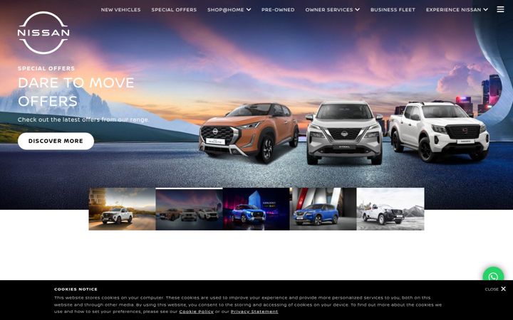 Screenshot of nissan.co.za