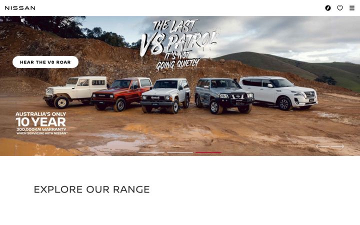 Screenshot of nissan.com.au