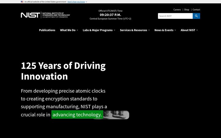 Screenshot ta' nist.gov