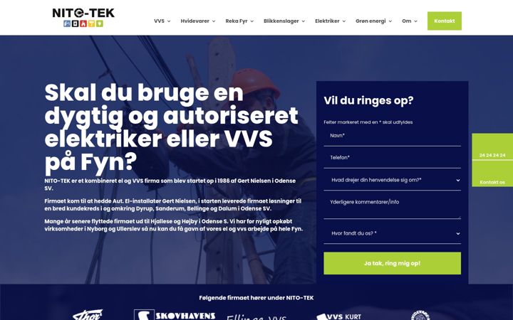 Screenshot of nito-tek.dk
