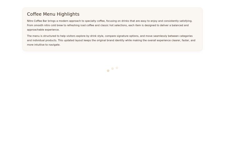Screenshot of nitrocoffeebar.com