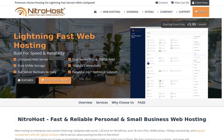 Képernyőkép: nitrohost.com