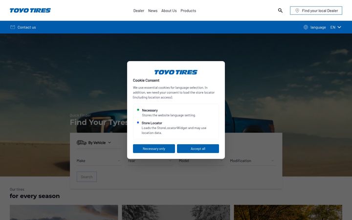 Screenshot of nittotire.com