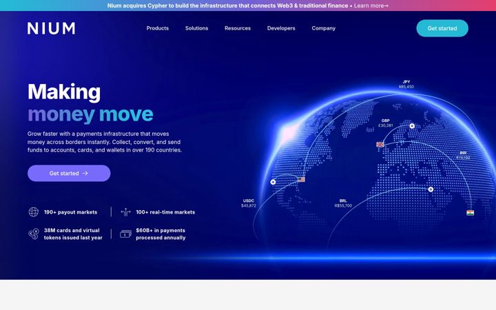 Screenshot of nium.com
