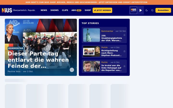 Screenshot of nius.de