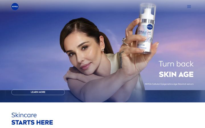 Screenshot of nivea.co.uk