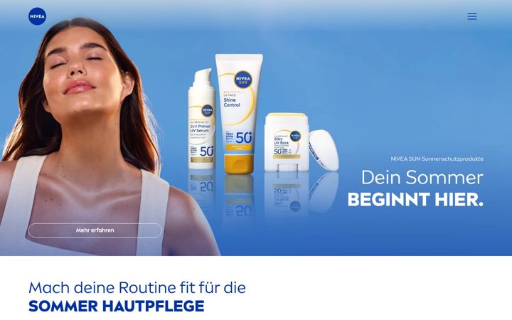 Screenshot of nivea.de