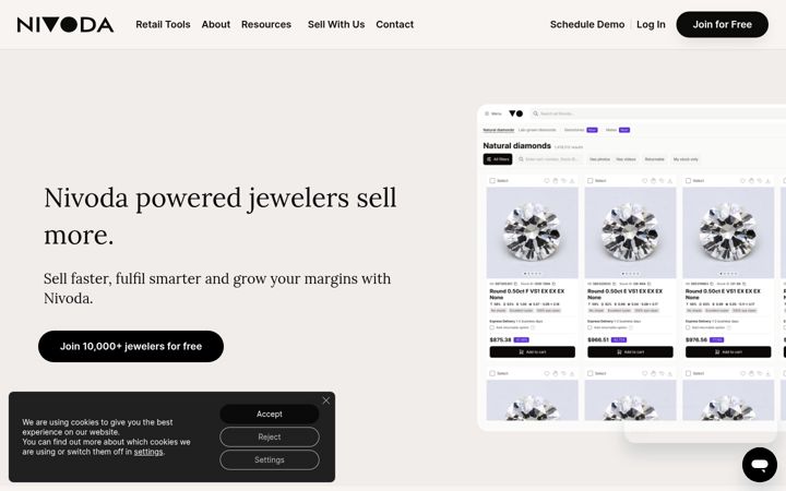 Screenshot of nivoda.com