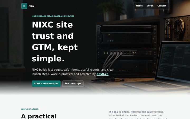 Screenshot of nixc.us