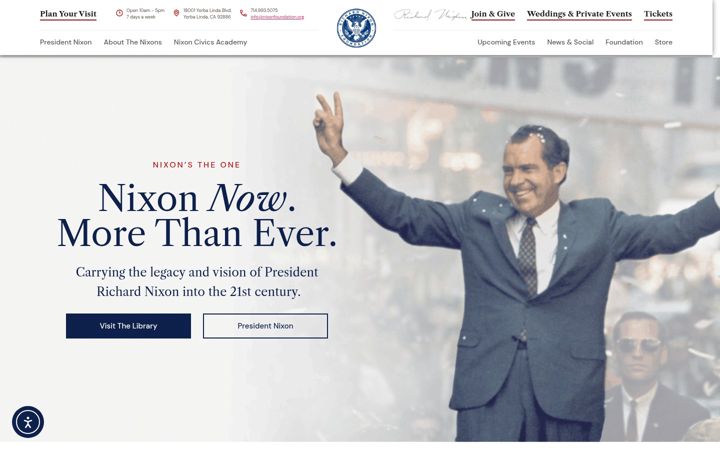 Screenshot του nixonfoundation.org
