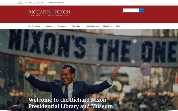 Screenshot of nixonlibrary.gov