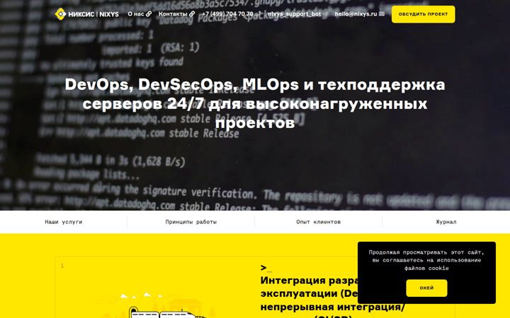 Screenshot of nixys.ru
