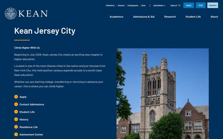 Screenshot of njcu.edu