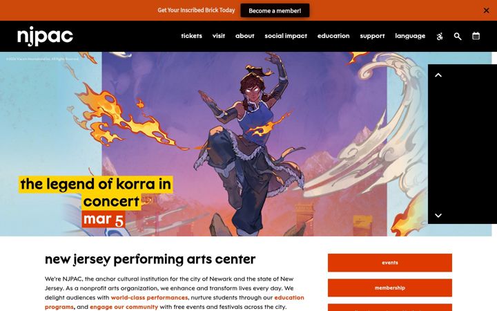 Screenshot of njpac.org