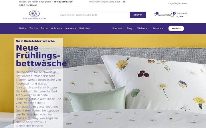Captură de ecran a nk-bielefelderwaesche.de