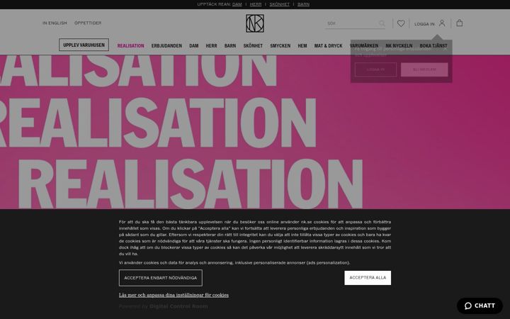 Screenshot of nk.se