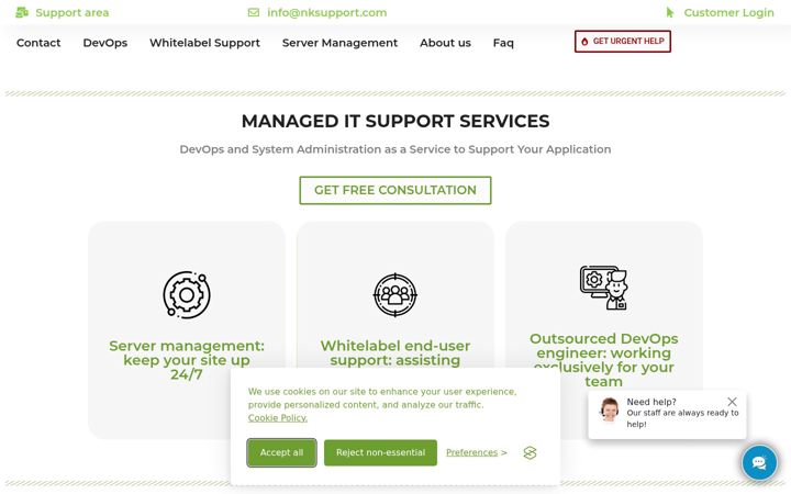 Screenshot of nksupport.com