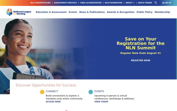 Screenshot of nln.org