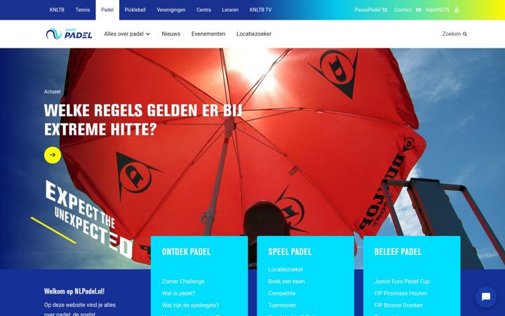 Екранна снимка на nlpadel.nl