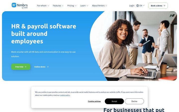 Screenshot of nmbrs.com