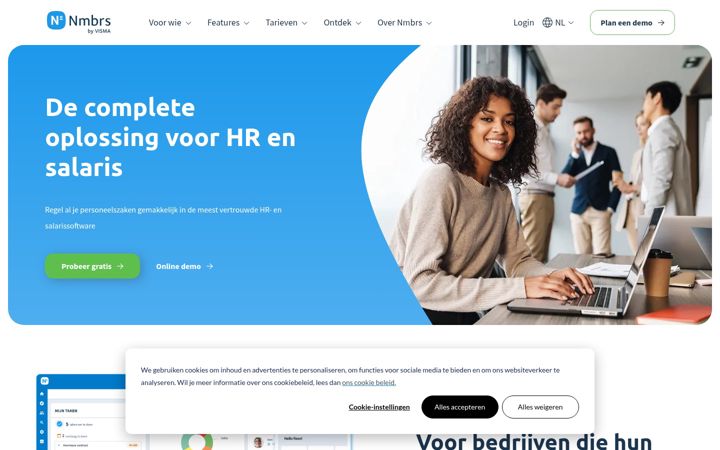Screenshot of nmbrs.nl