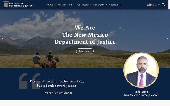 Screenshot of nmdoj.gov