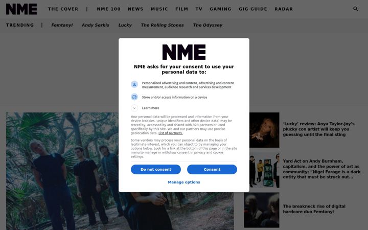 Screenshot του nme.com