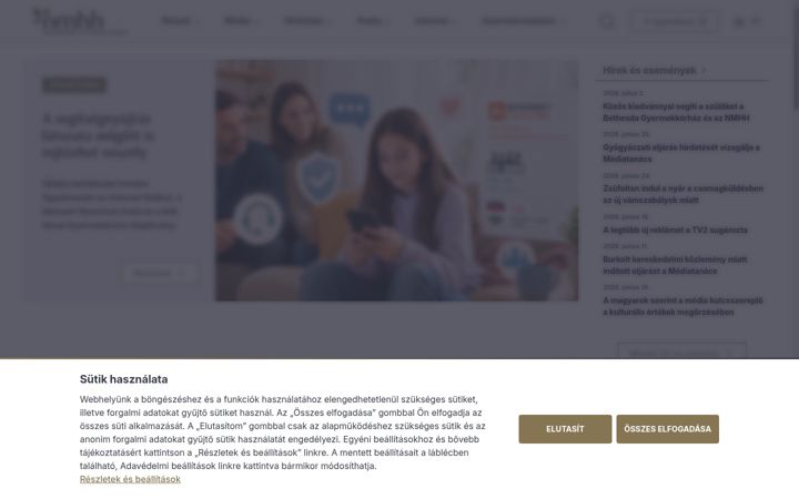 Screenshot of nmhh.hu