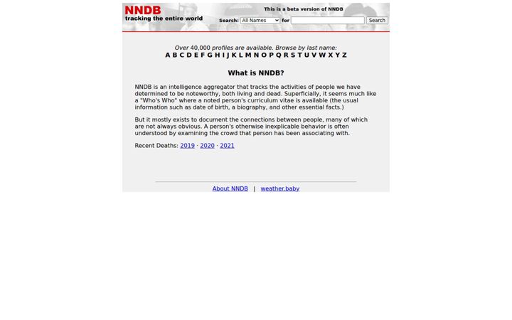 Ekrano kopija nndb.com