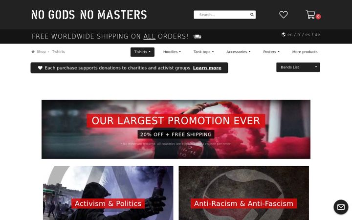 Screenshot of no-gods-no-masters.com