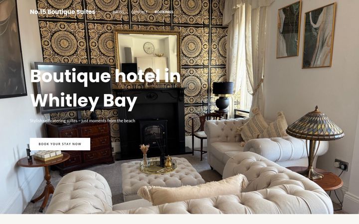 Screenshot of no15boutiquesuites.co.uk