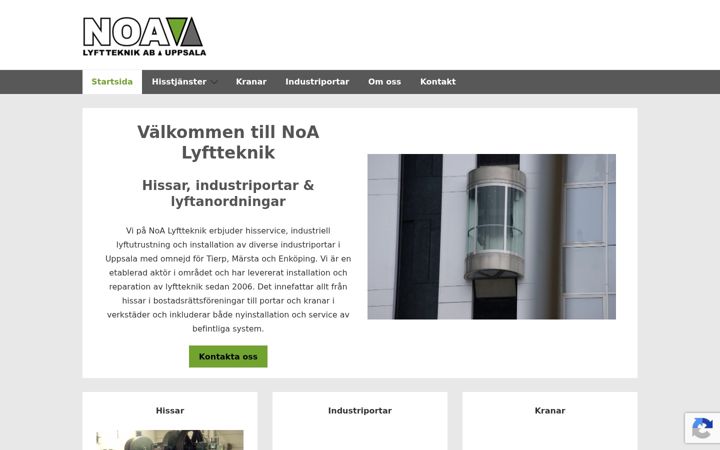 Ekraanipilt saidist noalyftteknik.se
