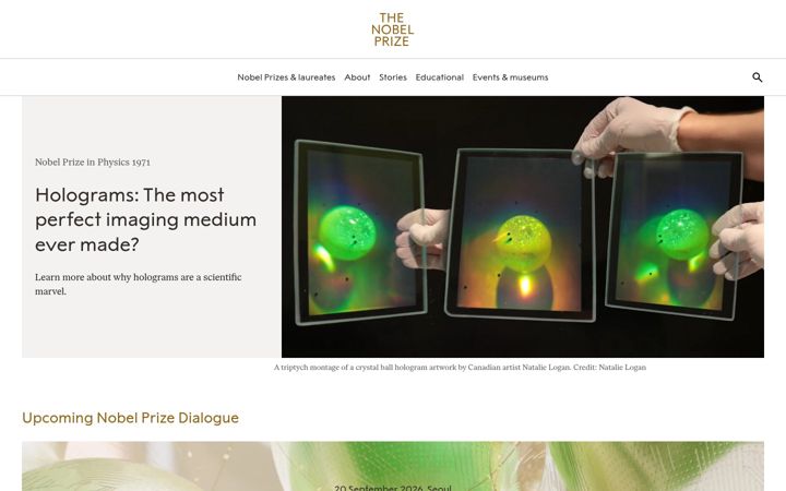 Screenshot of nobelprize.org