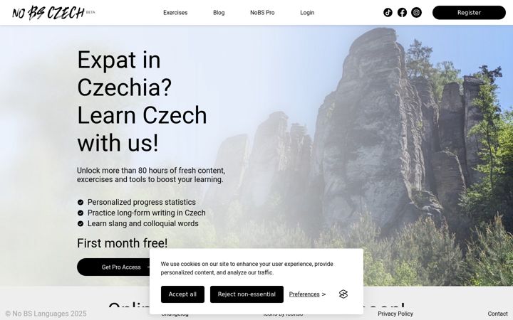 Kuvakaappaus sivustosta nobsczech.cz