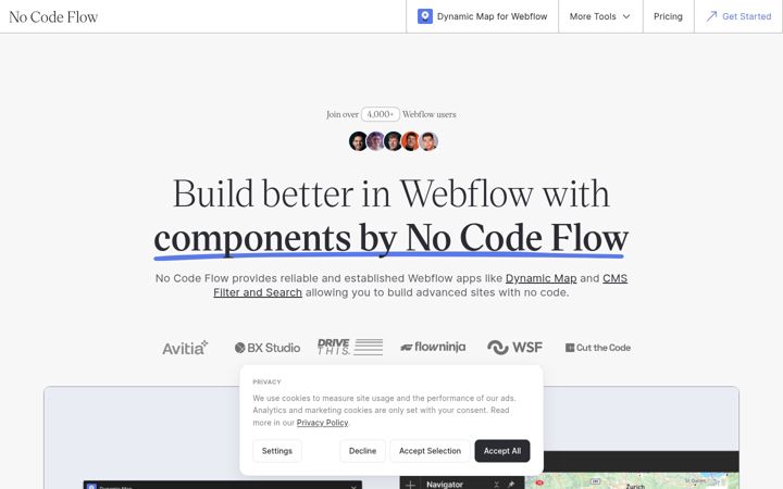 Screenshot of nocodeflow.net