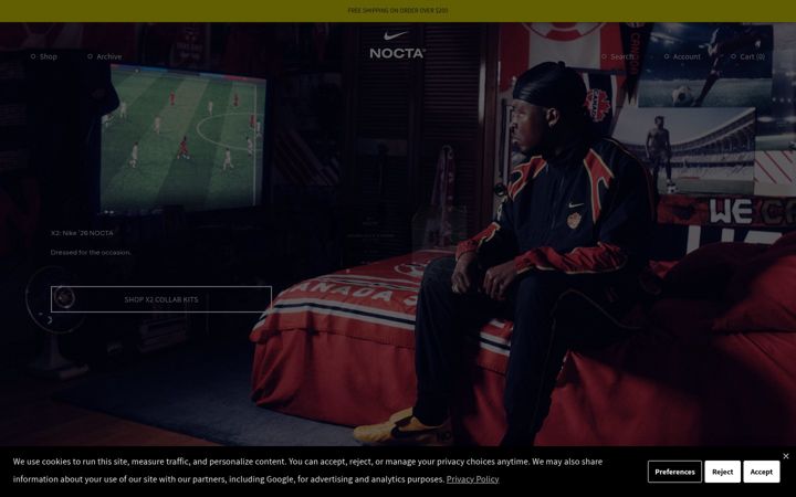 Screenshot of nocta.com