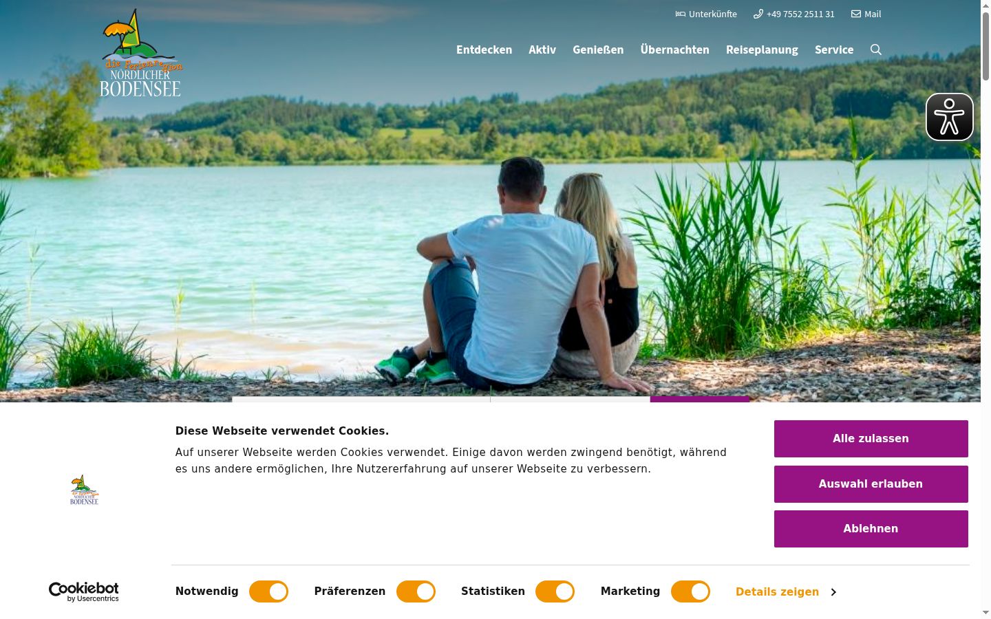 Screenshot del banner di consenso mostrato prima di qualsiasi interazione