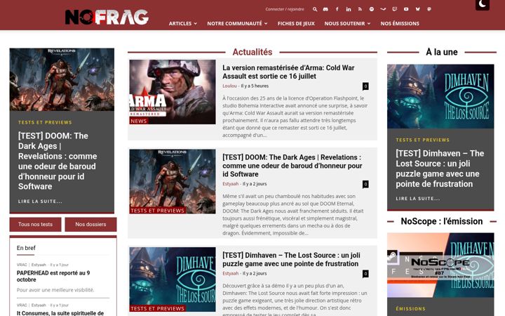 Screenshot of nofrag.com