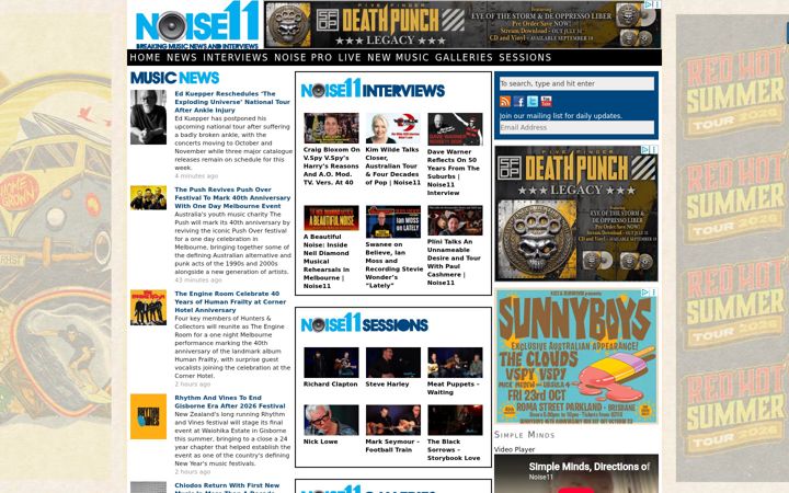Screenshot of noise11.com