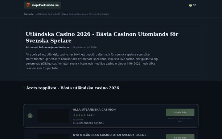 Screenshot of nojetvetlanda.se