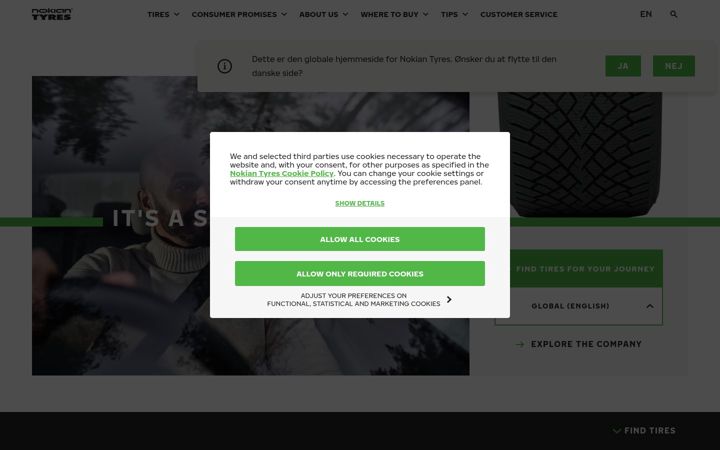 Screenshot of nokiantyres.com