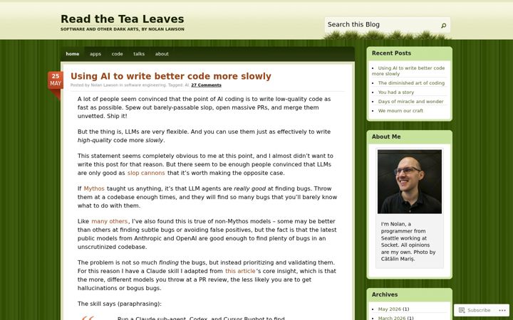 Screenshot of nolanlawson.com