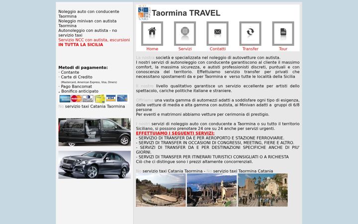Ekraanipilt saidist noleggioconconducentetaormina.com