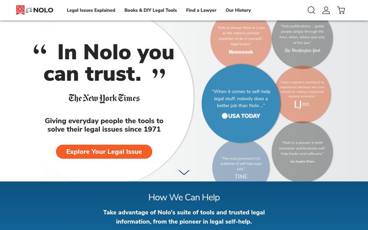 Ekraanipilt saidist nolo.com