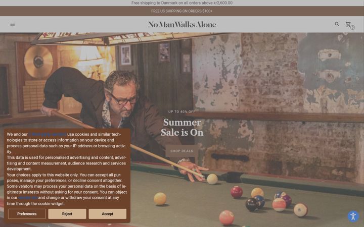 Screenshot of nomanwalksalone.com